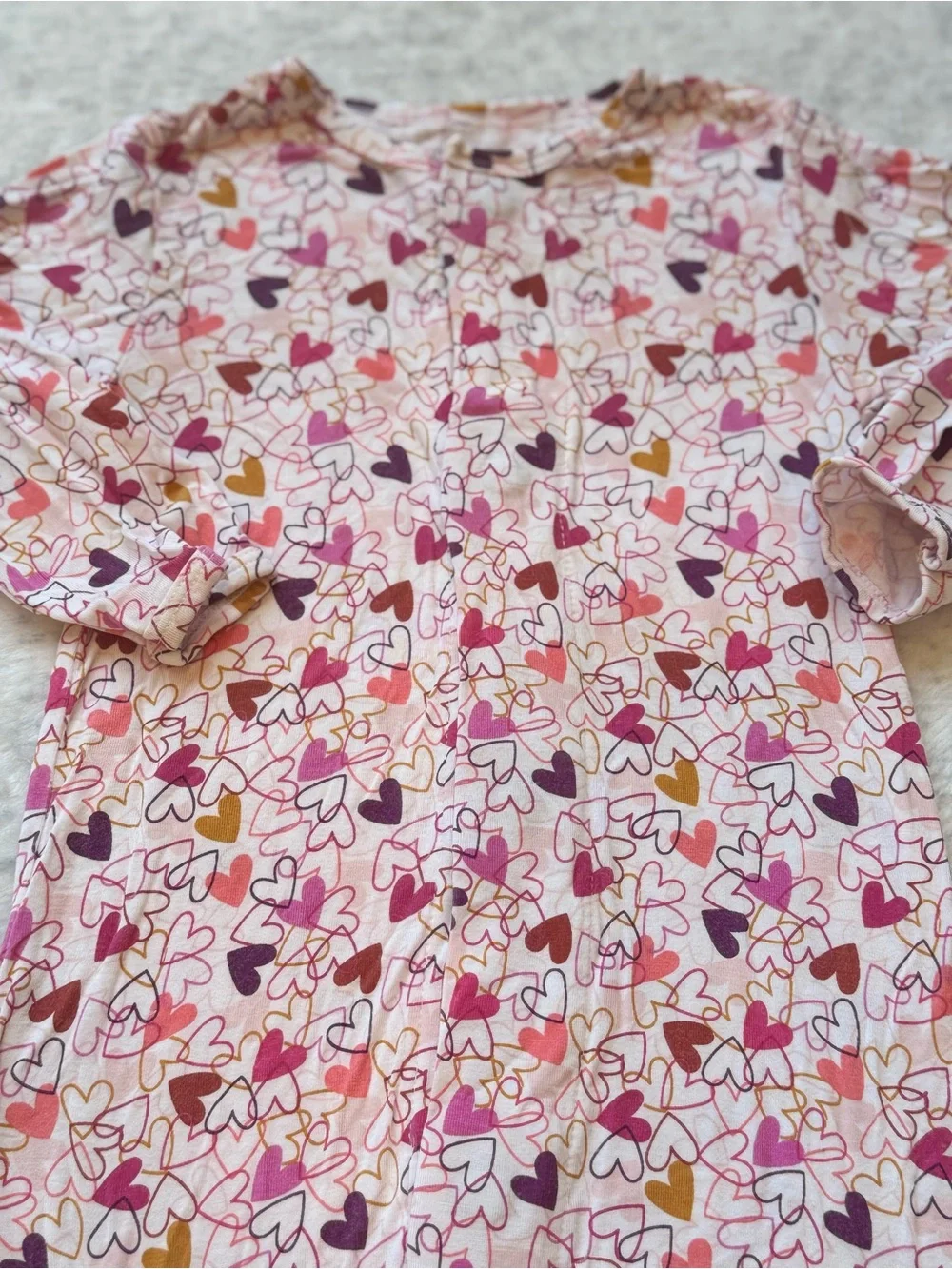 Magnetic Me Hot Pink Hearts Footie Sleeper 6-9M Baby Girl Modal Multicolor